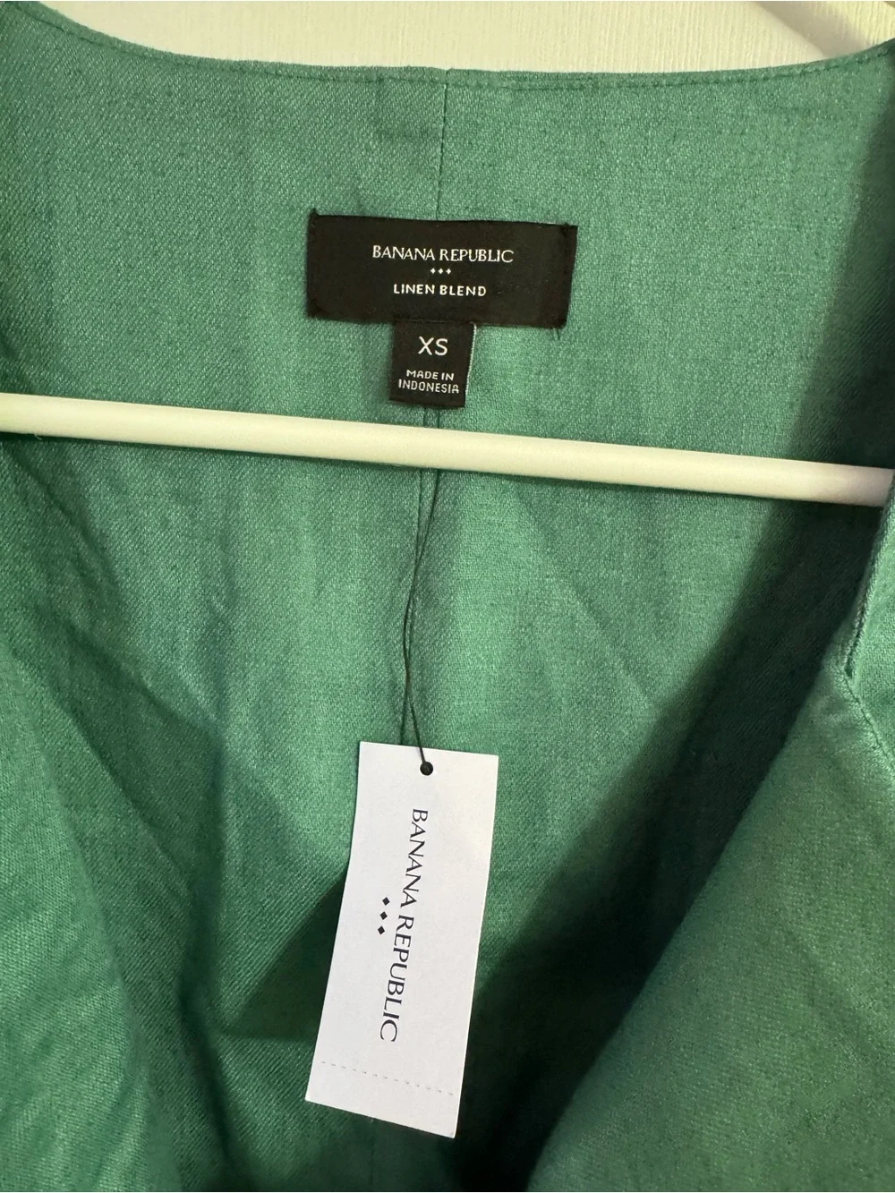 Banana Republic Square Neck Linen Blend Mini Dress Size XS Light Sea Green